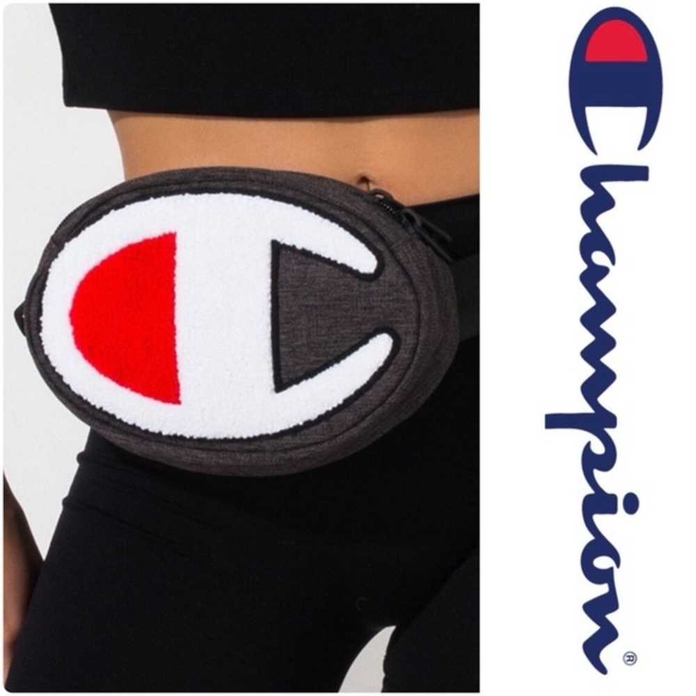 Champion Prime Sling Shoulder / Waist Fanny Pack C Logo Belt Bag Dark Grey - Picture 2 of 9